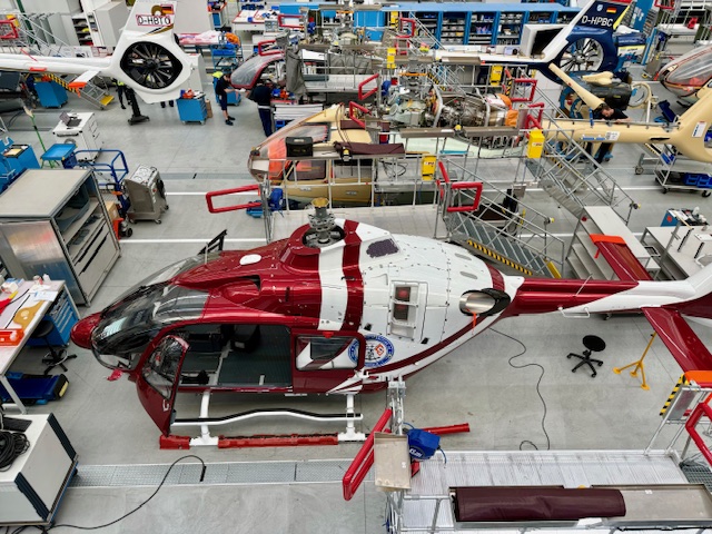 L'hélicoptère H135 de la station de Dunkerque en production